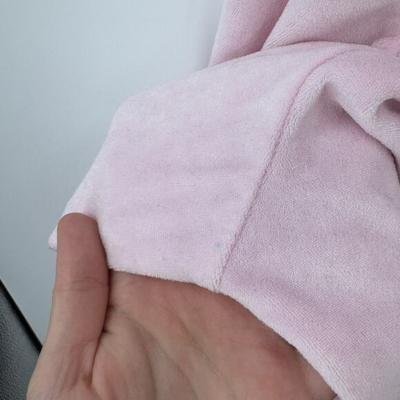 Elwood Hoodie Large Pink Sweatshirt Pullover Velour Brushed Skater Indie Retro - Picture 9 of 9